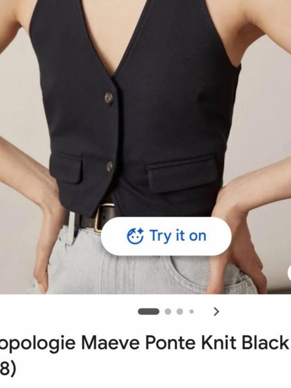 Anthropologie Black work top vest